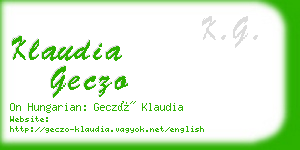 klaudia geczo business card